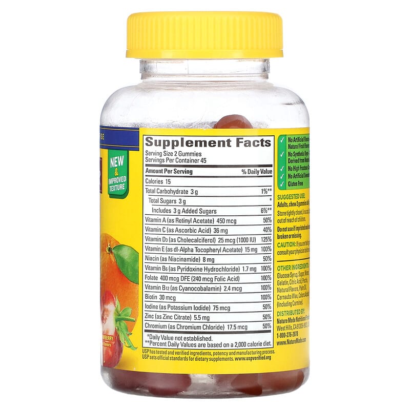 Nature Made, Multi Gummies, Orange & Strawberry, 90 Gummies 31604028411