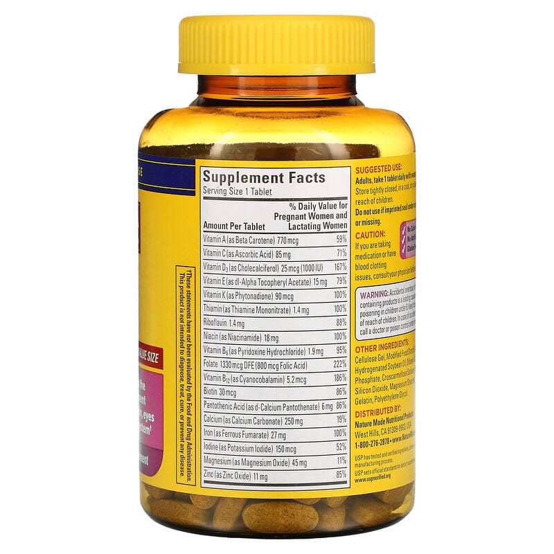 Nature Made, Prenatal Multi, 250 Tablets 31604014353