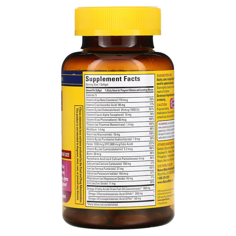 Nature Made, Prenatal Multi + DHA, 90 Softgels 31604027490