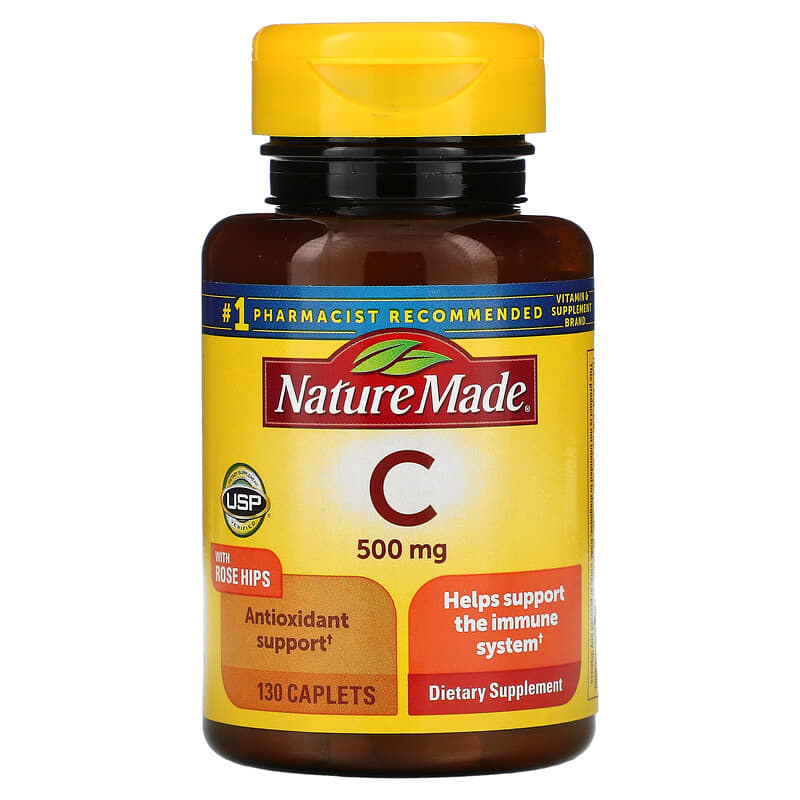 Nature Made Vitamin C with Rose Hips 500 mg 130 Caplets 31604112592