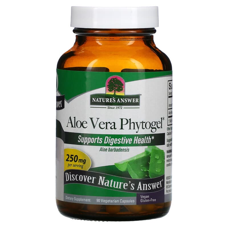 Nature's Answer, Aloe Vera Phytogel, 250 mg, 90 Vegetarian Capsules 83000161148