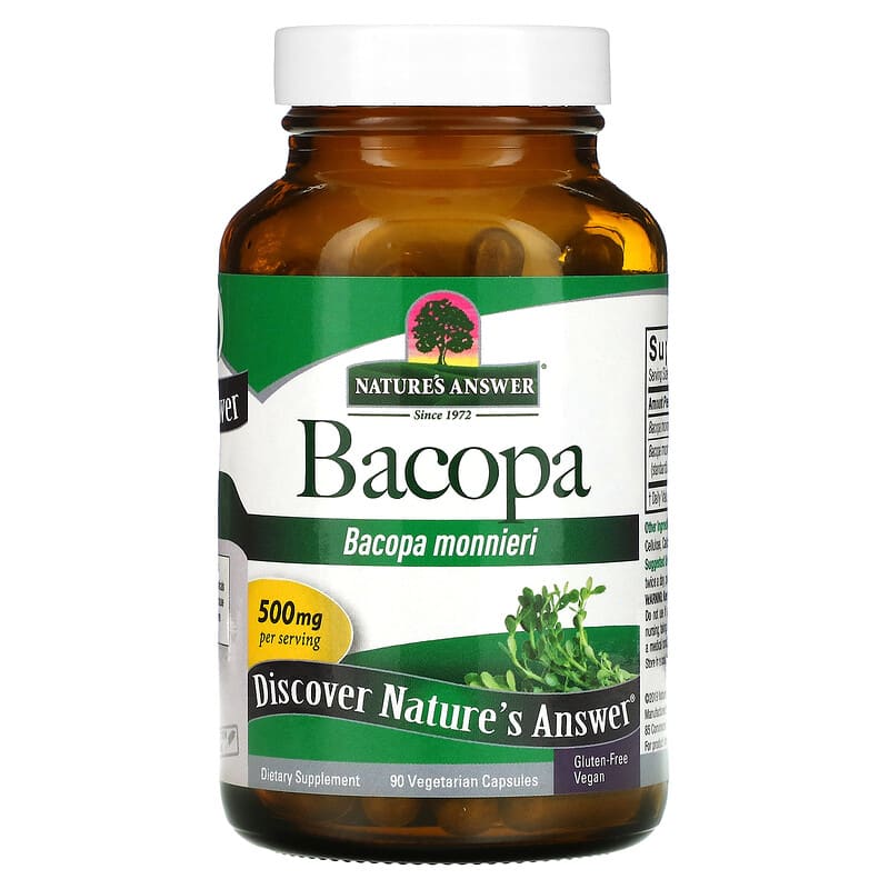 Nature's Answer, Bacopa, 500 mg, 90 Vegetarian Capsules 83000163609