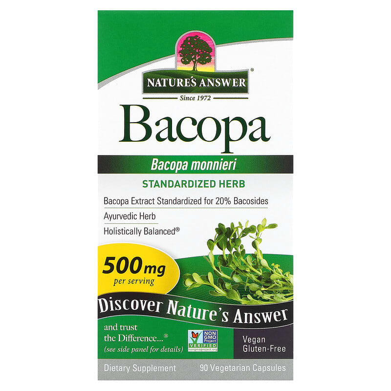 Nature's Answer Bacopa 500 mg 90 Vegetarian Capsules 83000163609