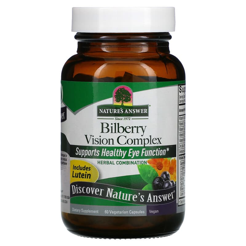 Nature's Answer, Bilberry Vision Complex, 60 Vegetarian Capsules 83000160110
