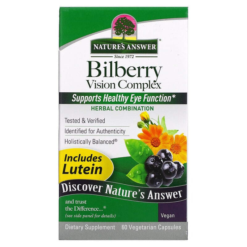 Nature's Answer Bilberry Vision Complex 60 Vegetarian Capsules 83000160110