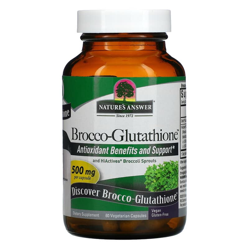 Nature's Answer, Brocco-Glutathione, 500 mg, 60 Vegetarian Capsules 83000160301