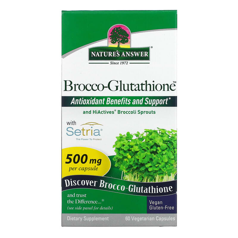 Nature's Answer Brocco-Glutathione 500 mg 60 Vegetarian Capsules 83000160301