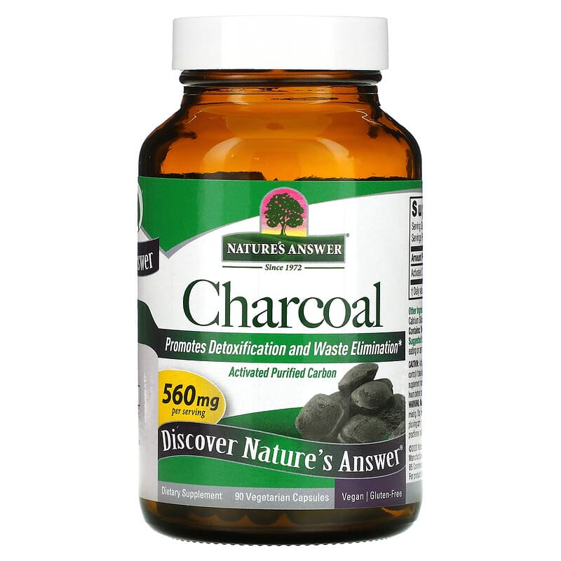 Nature's Answer, Charcoal, 280 mg, 90 Vegetarian Capsules 83000164675