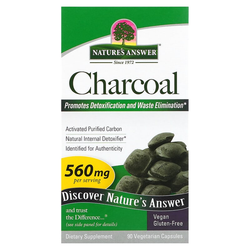 Nature's Answer Charcoal 280 mg 90 Vegetarian Capsules 83000164675