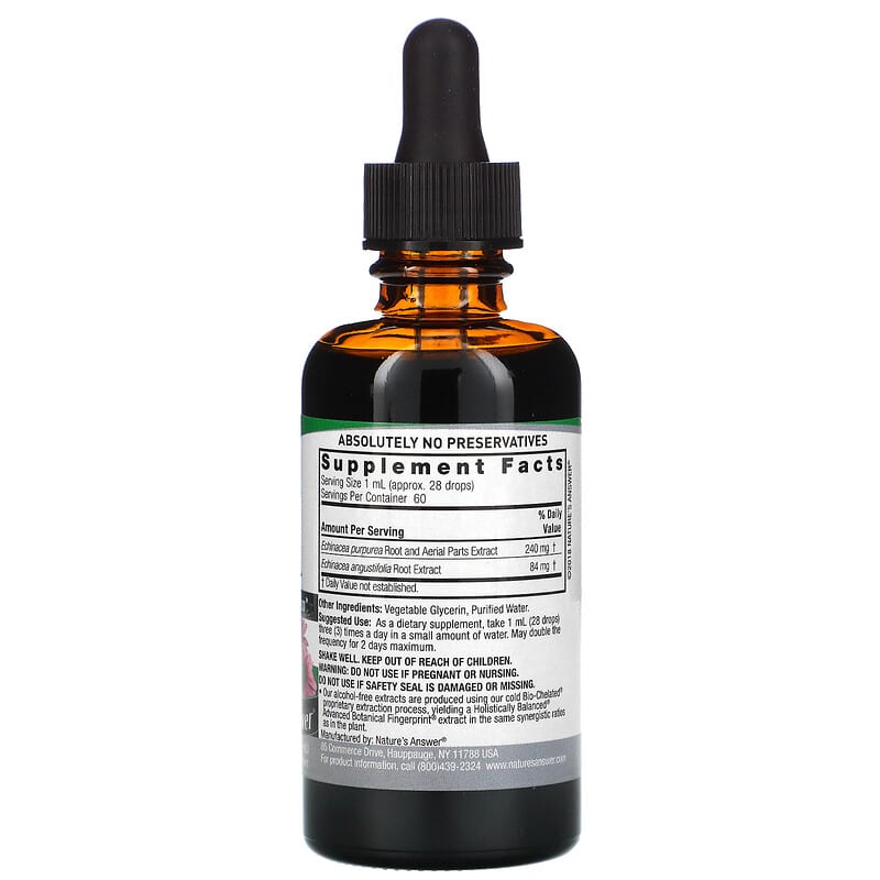Nature's Answer, Echinacea, Alcohol-Free, 1000 mg, 2 fl oz (60 ml) 83000006135