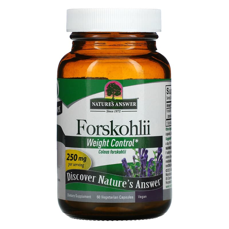 Nature's Answer, Forskohlii, 250 mg, 60 Vegetarian Capsules 83000163821