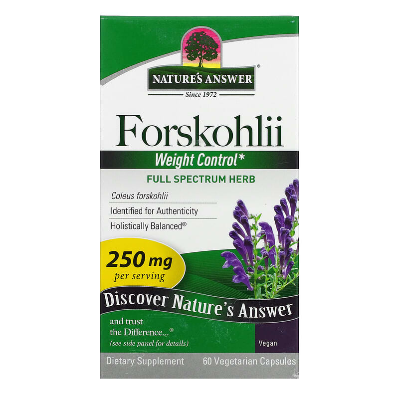 Nature's Answer Forskohlii 250 mg 60 Vegetarian Capsules 83000163821