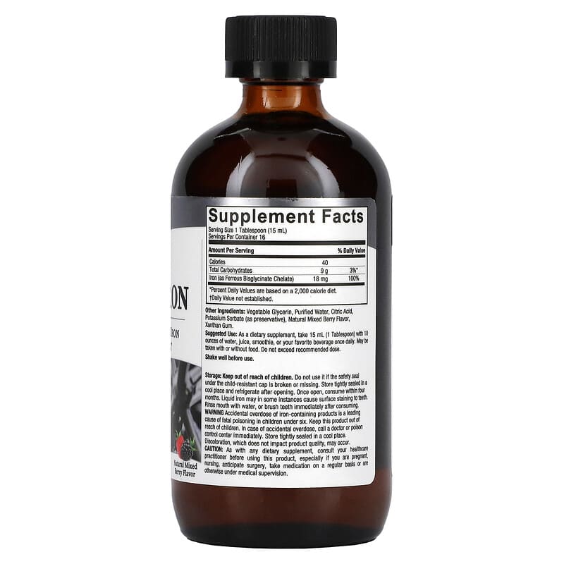 Nature's Answer, Gentle Iron, Natural Mixed Berry, 8 fl oz (240 ml) 83000269257