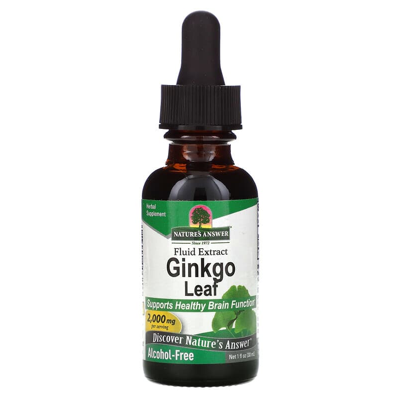 Nature's Answer Ginkgo Leaf Fluid Extract Alcohol-Free 2,000 mg 1 fl oz (30 ml) 83000006203