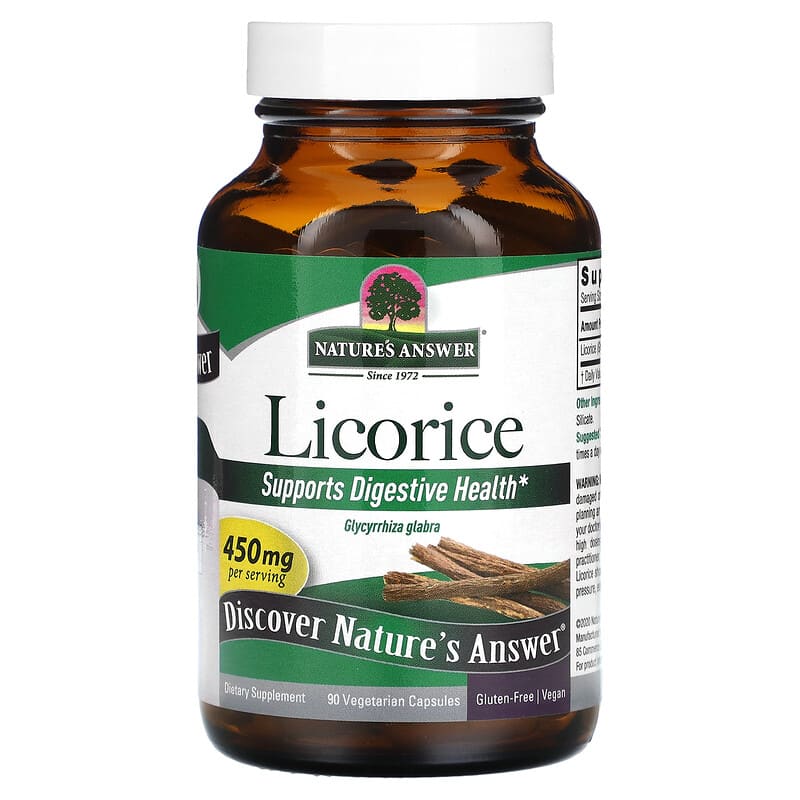 Nature's Answer, Licorice, 450 mg, 90 Vegetarian Capsules 83000162947
