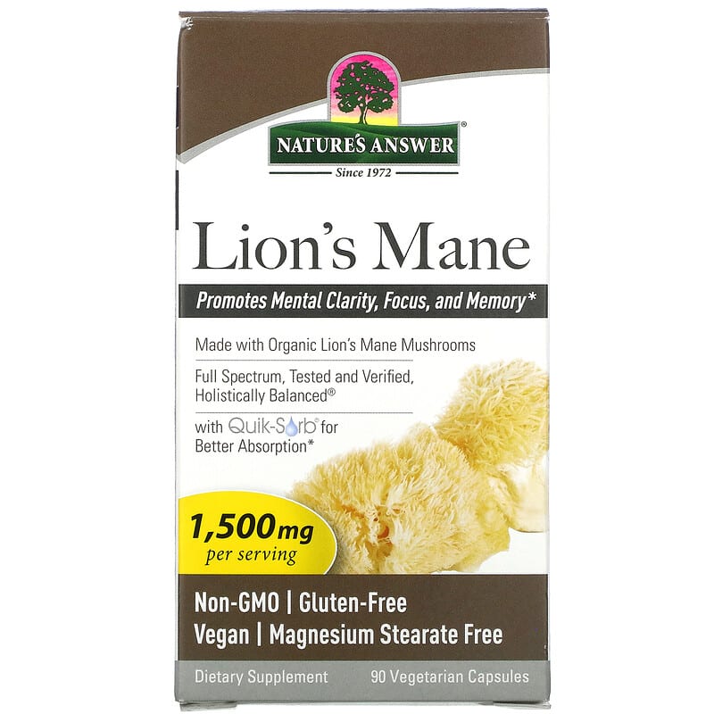 Nature's Answer Lion's Mane 500 mg 90 Vegetarian Capsules 83000161728