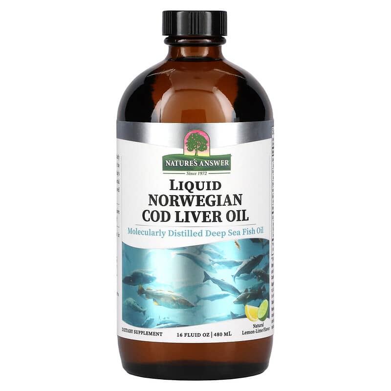 Nature's Answer Liquid Norwegian Cod Liver Oil Lemon-Lime 16 fl oz (480 ml) 83000261800