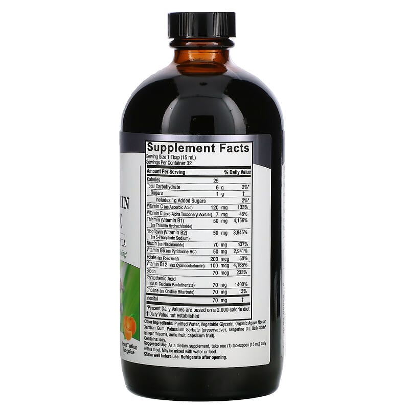 Nature's Answer, Liquid Vitamin B-Complex, Great Tasting Tangerine, 16 fl oz (480 ml) 83000261077