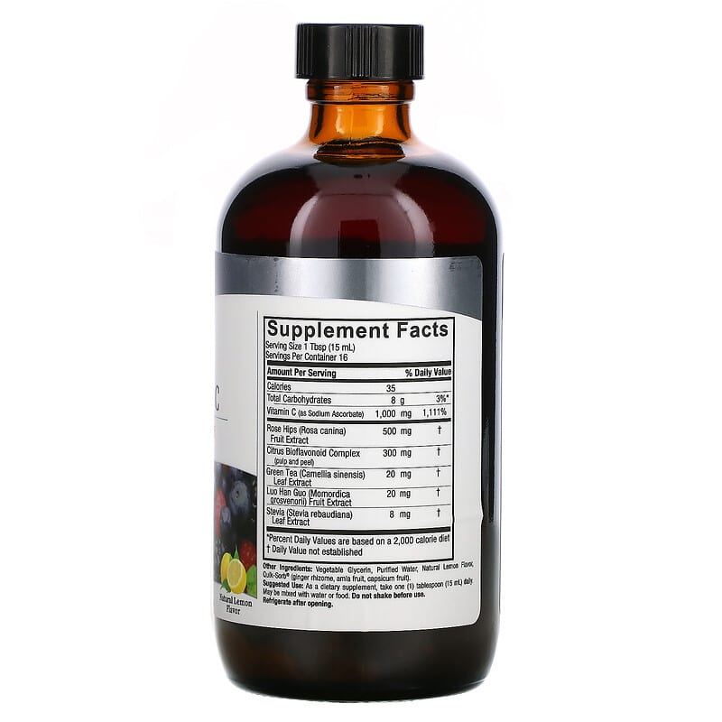 Nature's Answer, Liquid Vitamin C, Natural Lemon, 8 fl oz (240 ml) 83000261152