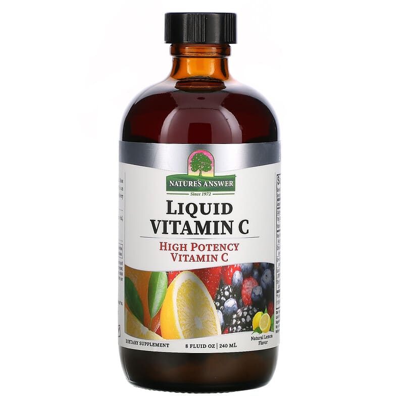 Nature's Answer Liquid Vitamin C Natural Lemon 8 fl oz (240 ml) 83000261152