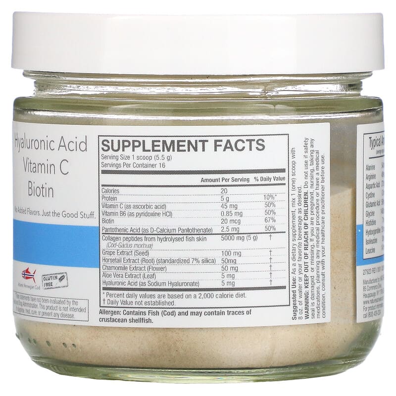 Nature's Answer, Marine Collagen, Wild Caught Norwegian Cod, Unflavored, 3 oz (88 g) 83000269233