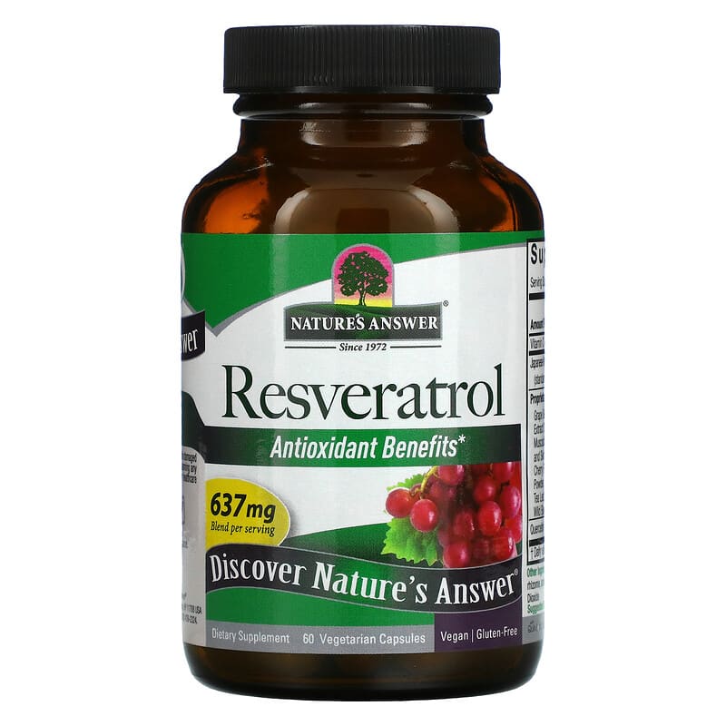 Nature's Answer, Resveratrol, 637 mg, 60 Vegetarian Capsules 83000261794
