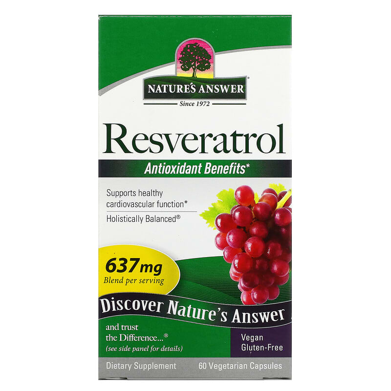 Nature's Answer Resveratrol 637 mg 60 Vegetarian Capsules 83000261794