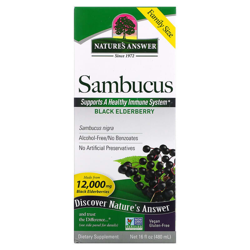 Nature's Answer Sambucus Black Elderberry 12,000 mg 16 fl oz (480 ml) 83000262203