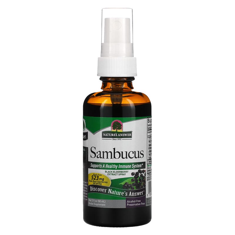 Nature's Answer Sambucus Black Elderberry Extract Spray Alcohol-Free 2 fl oz (60 ml) 83000261886