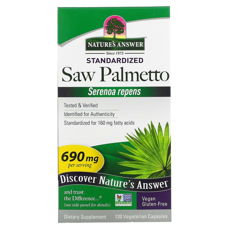 Nature's Answer Saw Palmetto Standardized 690 mg 120 Vegetarian Capsules 83000164316