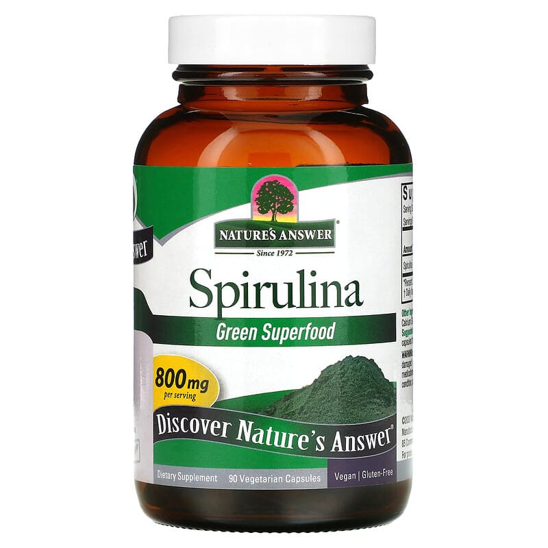 Nature's Answer, Spirulina, 400 mg, 90 Vegetarian Capsules 83000163388