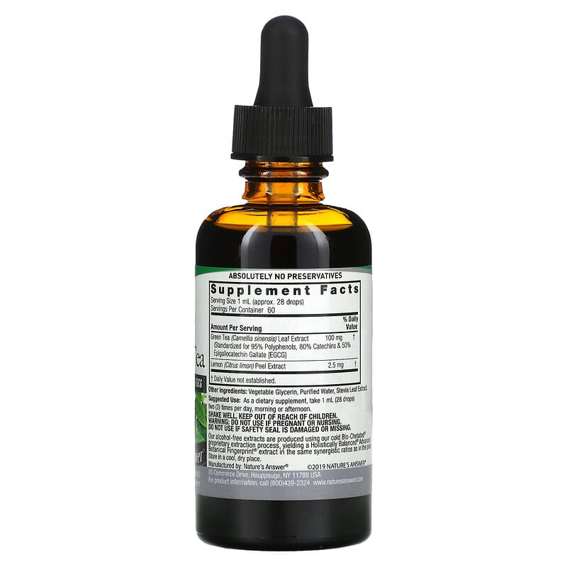 Nature's Answer, Super Green Tea, Alcohol-Free, 2 fl oz (60 ml) 83000006340