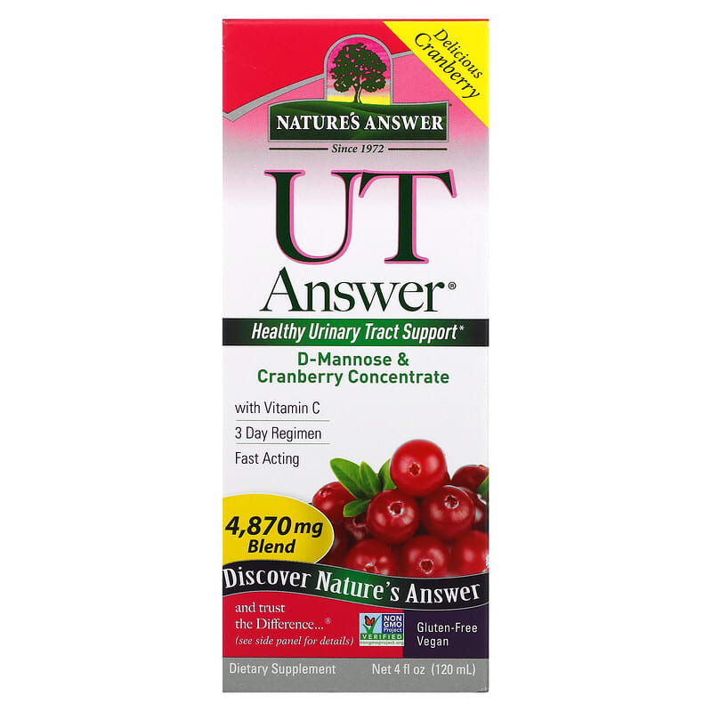Nature's Answer UT Answer D-Mannose & Cranberry Concentrate 4,870 mg 4 fl oz (120 ml) 83000263705
