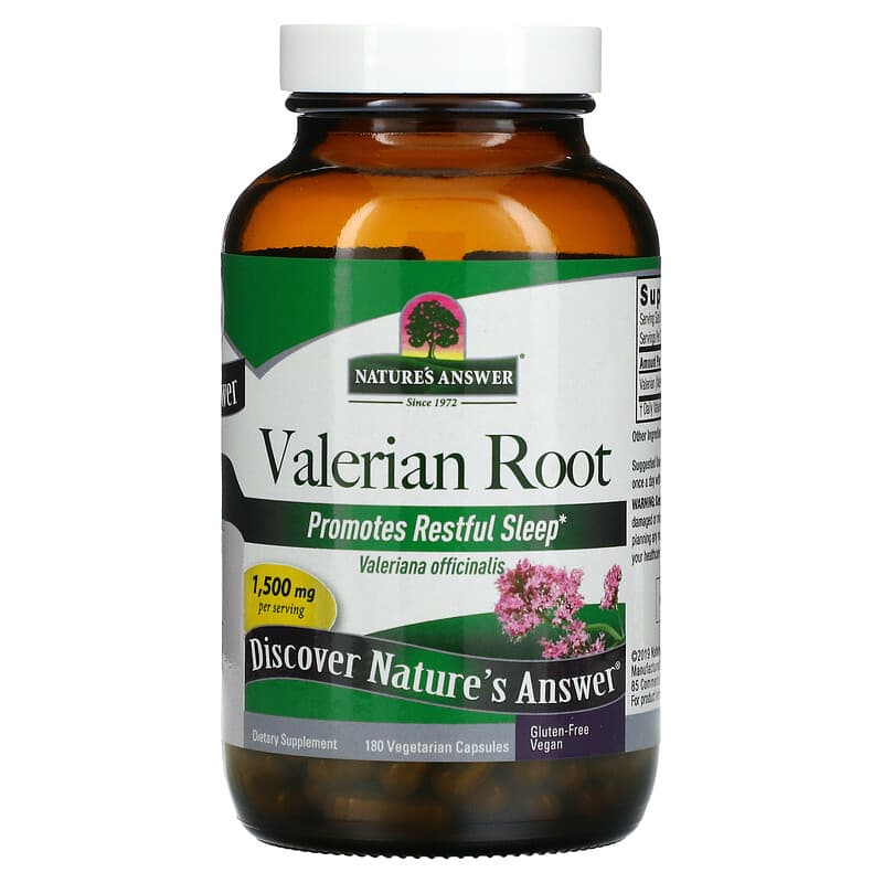 Nature's Answer, Valerian Root, 500 mg, 180 Vegetarian Capsules 83000163500