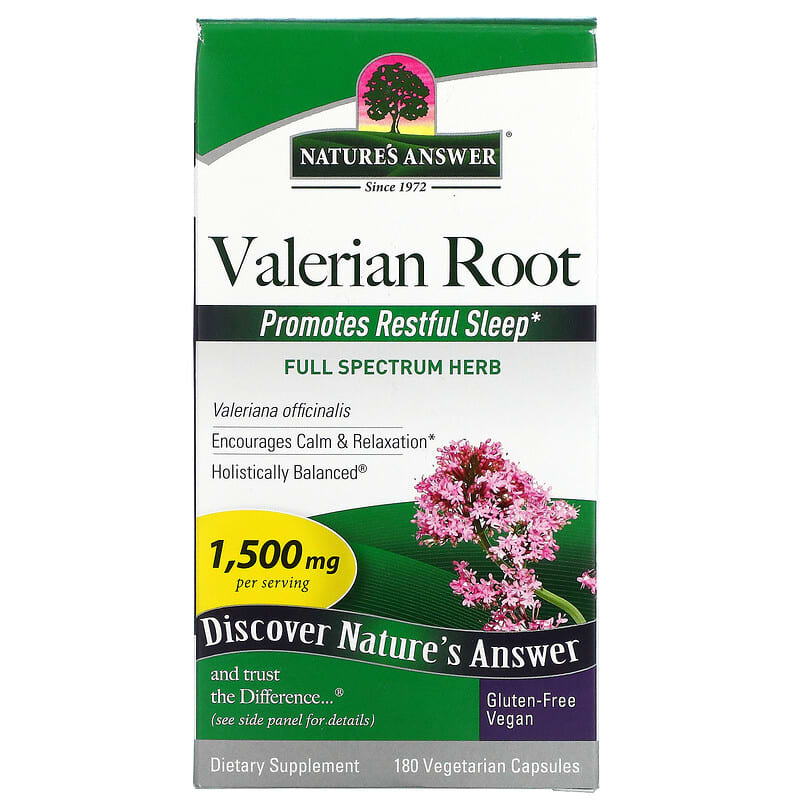 Nature's Answer Valerian Root 500 mg 180 Vegetarian Capsules 83000163500
