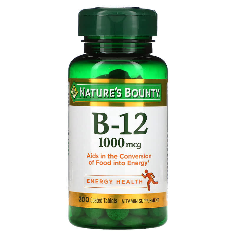 Nature's Bounty B-12 1,000 mcg 200 Coated Tablets 74312528057