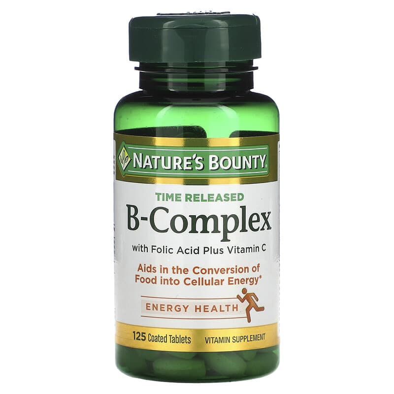 Nature's Bounty B-Complex Time Released 125 Coated Tablets 74312005305