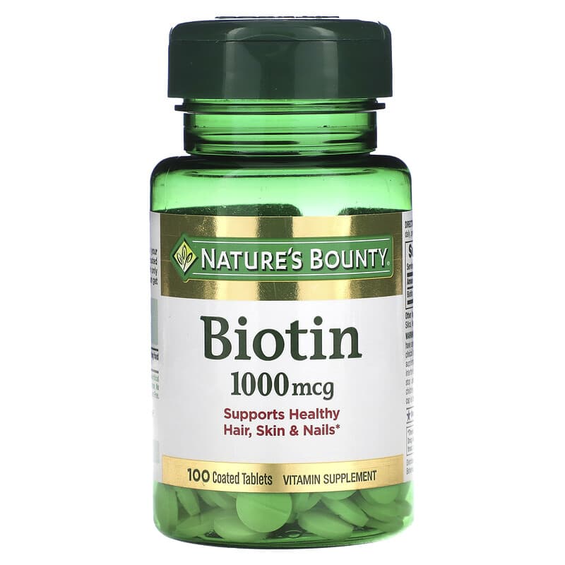 Nature's Bounty Biotin 1,000 mcg 100 Coated Tablets 74312079610