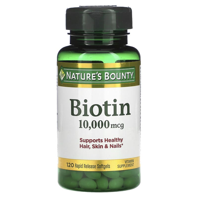 Nature's Bounty Biotin 10,000 mcg 120 Rapid Release Softgels 74312516979
