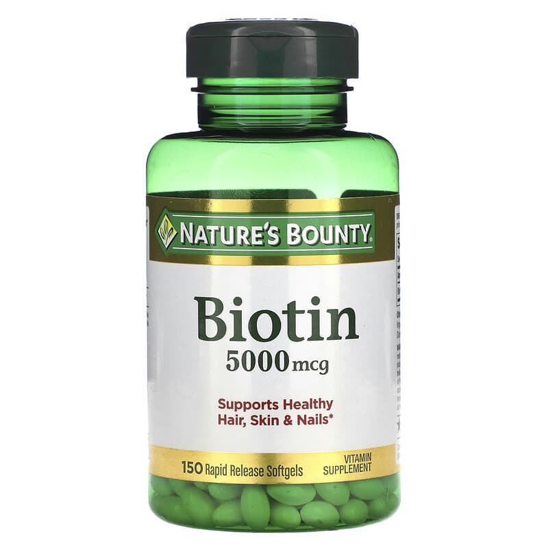 Nature's Bounty Biotin 5,000 mcg 150 Rapid Release Softgels 74312296192