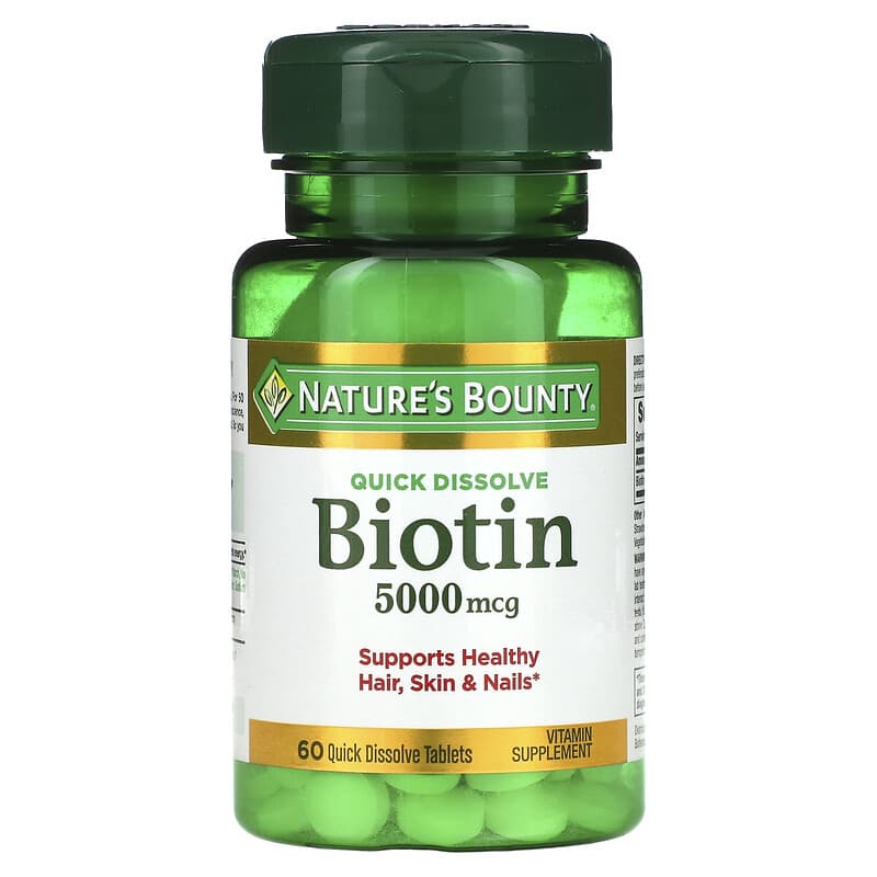 Nature's Bounty Biotin 5,000 mcg 60 Quick Dissolve Tablets 74312589133