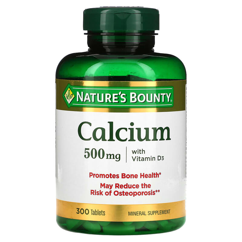Nature's Bounty Calcium with Vitamin D3 500 mg 300 Tablets 74312070877