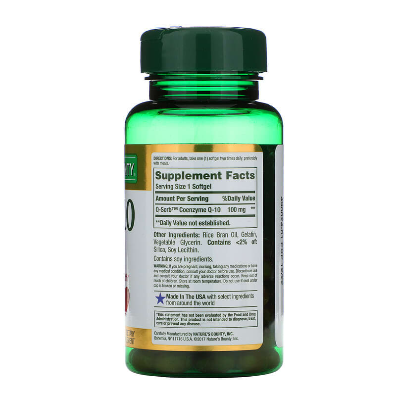 Nature's Bounty, Co Q-10, 100 mg, 75 Rapid Release Softgels 74312511356