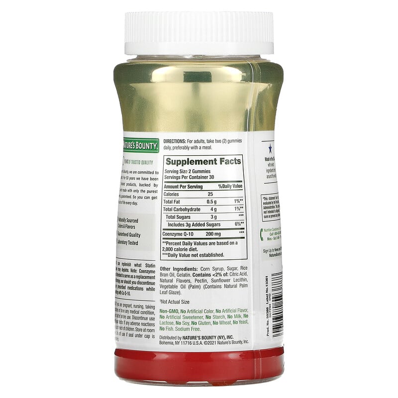 Nature's Bounty, Co Q-10 Gummies, Peach Mango, 100 mg, 60 Gummies 74312593888