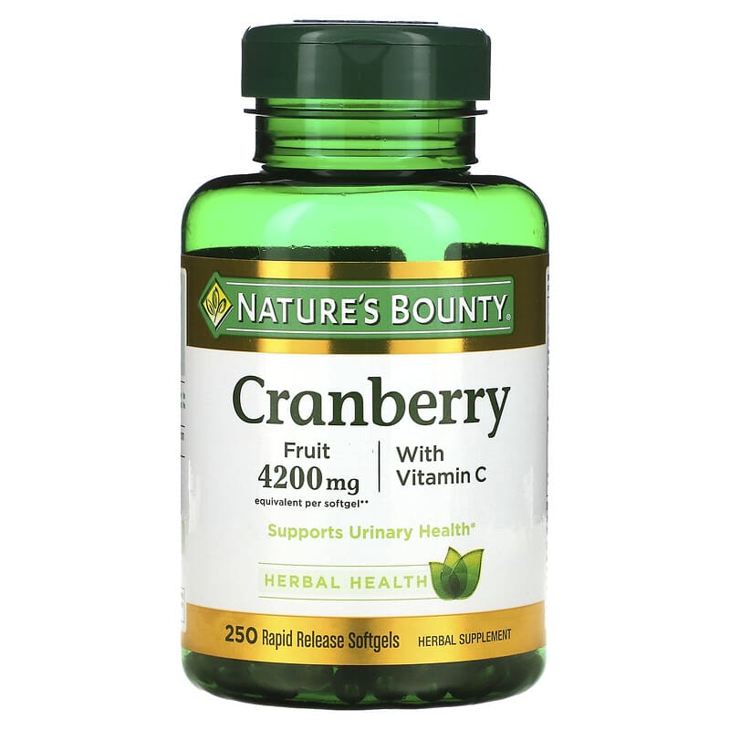 Nature's Bounty Cranberry with Vitamin C 250 Rapid Release Softgels 74312043635
