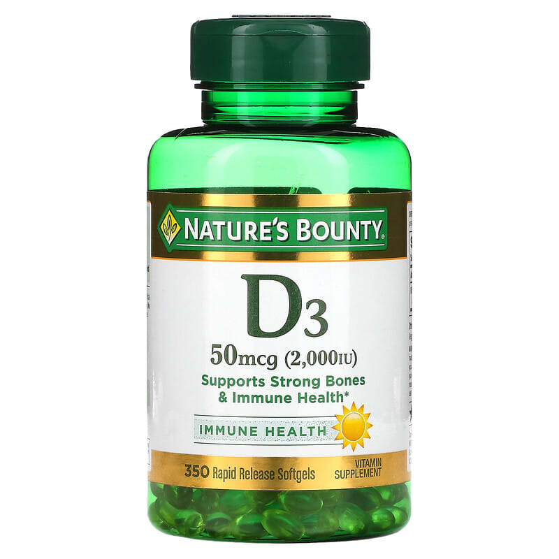 Nature's Bounty D3 50 mcg (2,000 IU) 350 Rapid Release Softgels 74312528071