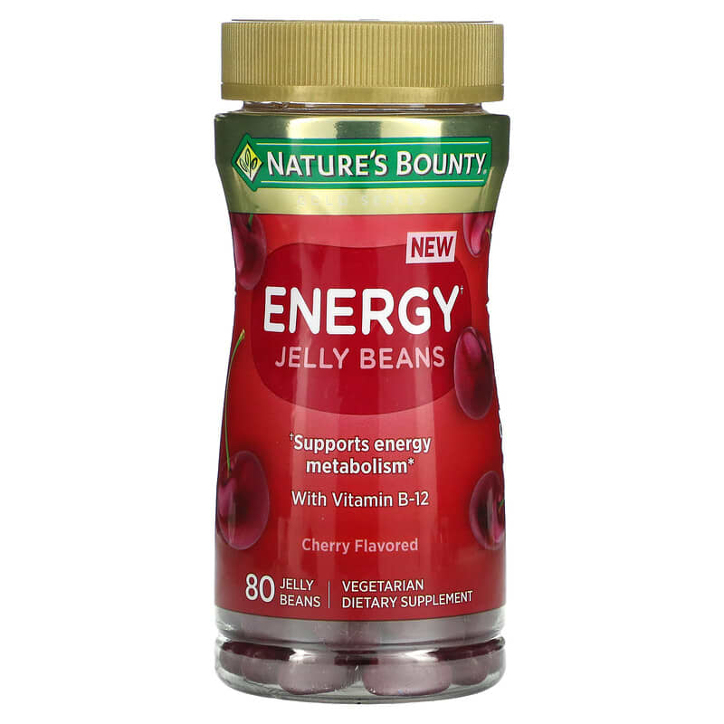 Nature's Bounty Energy Jelly Beans With Vitamin B-12 Cherry 80 Jelly Beans 74312010132