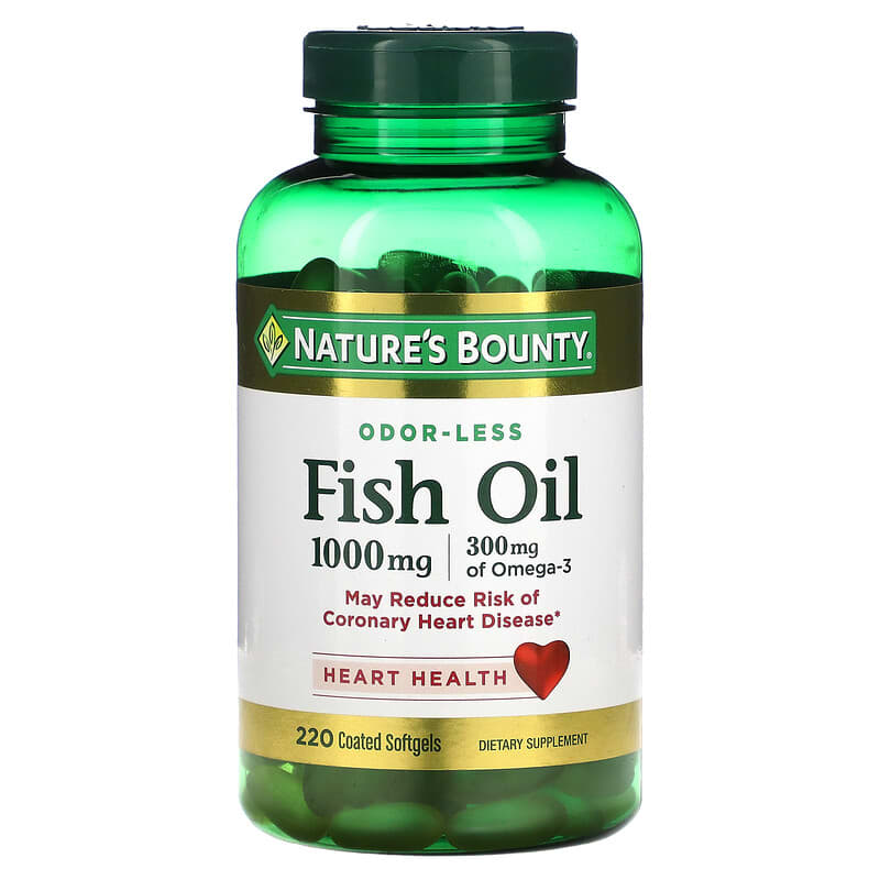Nature's Bounty Fish Oil 1,000 mg 220 Coated Softgels 74312039256