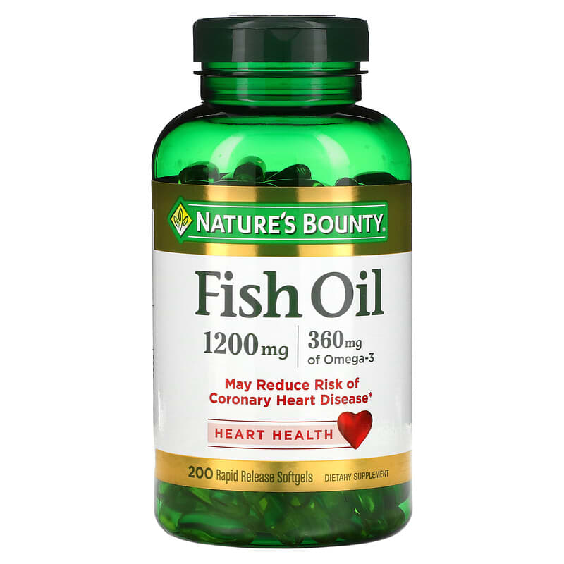 Nature's Bounty Fish Oil 1,200 mg 200 Rapid Release Softgels 74312131028
