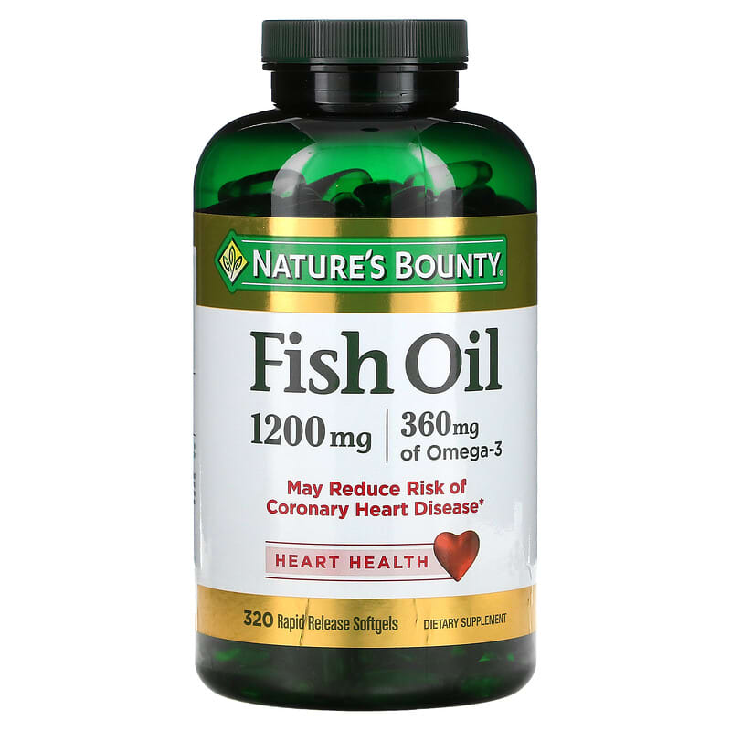Nature's Bounty Fish Oil 1,200 mg 320 Rapid Release Softgels 74312276026